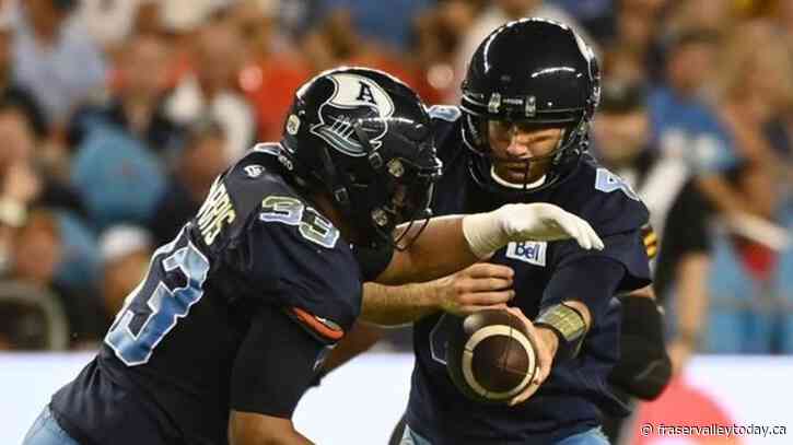 Argos running back Harris to undergo season-ending surgery for torn pectoral muscle