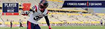 Wesley Sutton receives CFL Player of the Week nod - Montreal Alouettes