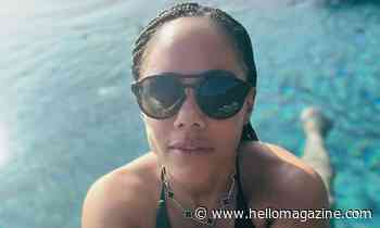 Alex Scott turns up the heat in ab-baring activewear on sweaty health retreat - HELLO!