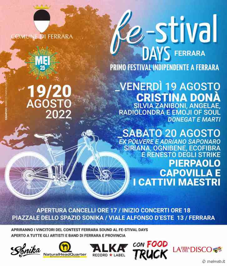 Il FE-stival Days di Ferrara del 19 e 20 agosto allo Spazio Sonika si apre con un omaggio discografico a Milva della Fiera del Disco e con la presentazione del libro su Roberto Formignani – MEI – Meeting degli Indipendenti - MEI – Meeting degli Indi