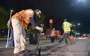 Trabajo de bacheo en Hermosillo se hace por las noches - El Sol de Hermosillo