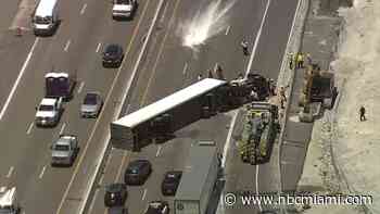 Tractor-Trailer Rollover Closes Northbound Lanes of Turnpike in Miami-Dade