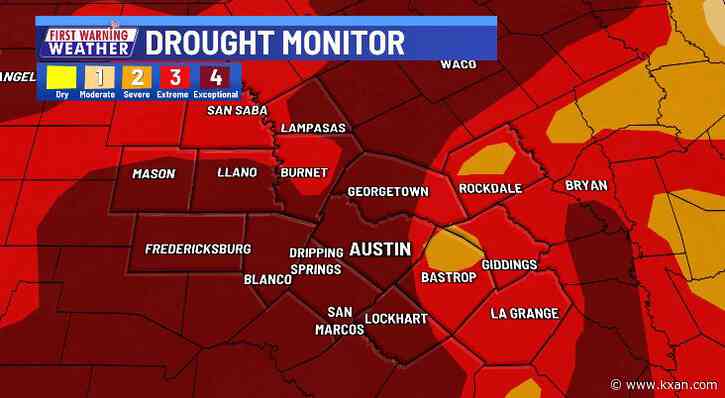 Worst drought level spreads through Austin and east