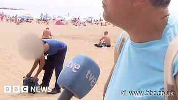 Bag thief caught on live TV in Barcelona