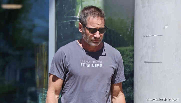 David Duchovny Does a Parking Lot Outfit Change While Shopping with Girlfriend Monique Pendleberry