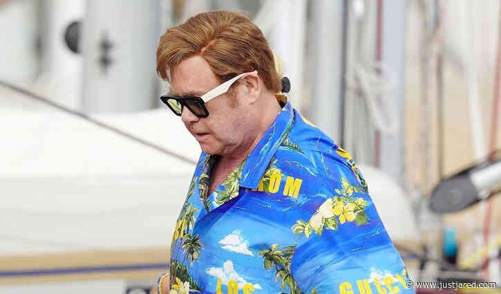 Elton John Spotted On Vacation in France with Husband David Furnish (Photos)
