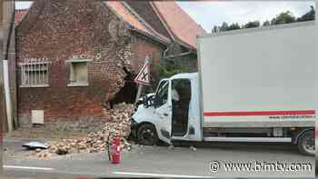 Nord: un camion percute un bâtiment à Auchy-les-Orchies, un "risque d'effondrement" envisagé - BFMTV