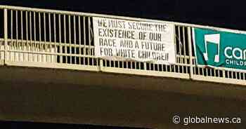 Calgary neo-Nazi group claims responsibility for hanging racist banner over Macleod Trail - Global News