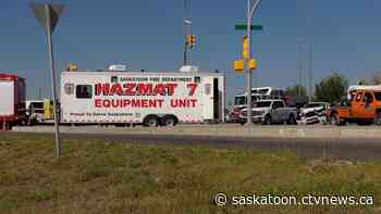 Saskatoon police, fire respond after two-vehicle collision involving nuclear material