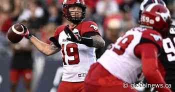 Argo starter Bethel Thompson aware of Stampeders’ ball hawking skills