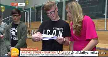 The moment Hull student finds out live on air that his A-level results aren't what he hoped - Hull Live