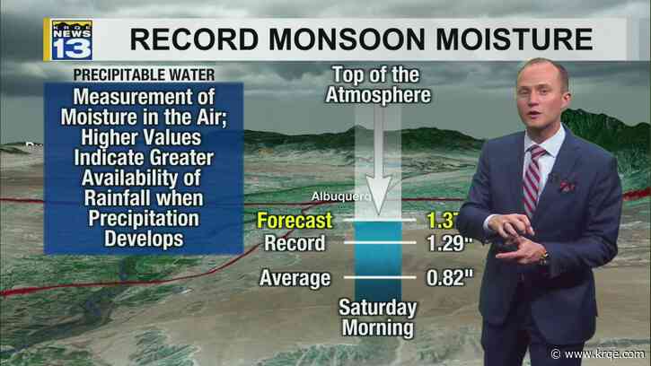 Record monsoon moisture to bring heavy rain across parts of New Mexico