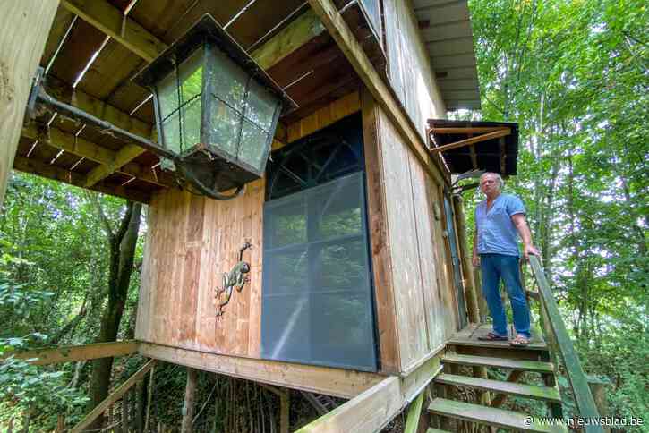 “Twee trapjes dichter bij de hemel”: kunstenaar Piet Duthoit runt B&B in ... boomhut