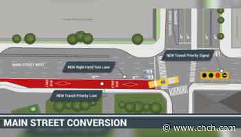 Hamilton adds bus-only lane & priority transit signal on Main Street - CHCH News