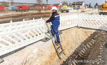 Neue, förderfähige Stufen-Baugrubenleiter der Munk Günzburger Steigtechnik