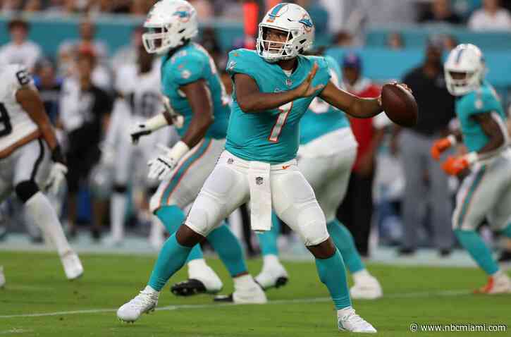 Tagovailoa Makes Preseason Debut; Raiders Top Dolphins 15-13