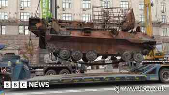 Ukraine displays destroyed Russian tanks in Kyiv