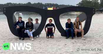 Studenten Thomas More printen reuzegrote zonnebril voor Zilvermeer in Mol met nieuwe 3D-betonprinttechniek - VRT NWS