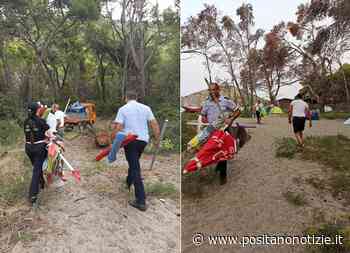 Ombrelloni abusivi sulla spiaggia di Marina di Camerota, blitz della guardia costiera e della polizia - Positano Notizie