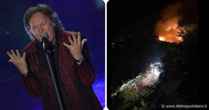 Red Canzian, incendio a Sant’Agata di Puglia durante il concerto. Il bassista dei Pooh: “Molto più lontano dal palco, la foto tradisce la realtà”