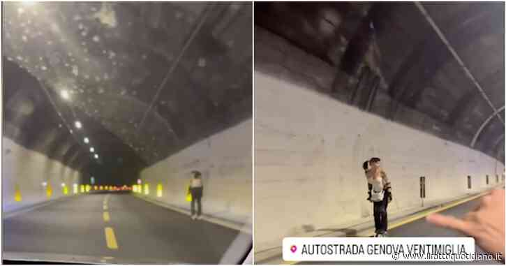 Genova, giovane con i pattini in autostrada. L’avvistamento nella notte lungo la A10 all’altezza di Loano. Fermata e multata