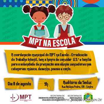 Prefeitura de Juazeiro premiará produções artísticas de estudantes sobre combate ao trabalho infantil - Prefeitura de Juazeiro (.gov)