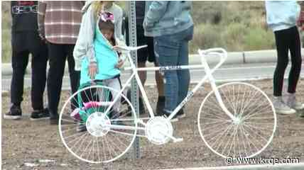 Ghost bike at Unser and Kimmick honors man's friend