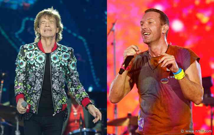 Here’s Mick Jagger enjoying a “busman’s holiday” watching Coldplay