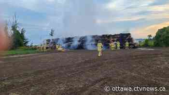 Firefighters battle fire in haystack in Ottawa's south end following thunderstorm - CTV News Ottawa