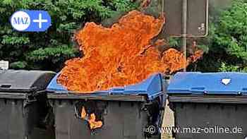 Falkensee: Unbekannte stecken Mülleimer und -container in Brand - Märkische Allgemeine Zeitung