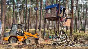 Losser Forst: Landkreis entsorgt Reste der Waldbesetzer - MDR
