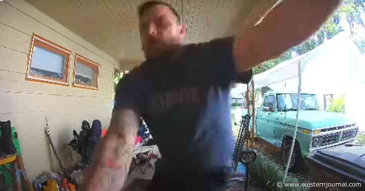 Nail-Biting Video: Cop Flees Into Home After Being Attacked, Comes Back Out Then Unleashes Bloody Hell