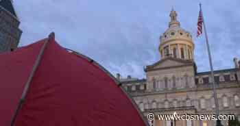Housing advocates erect tent city at Baltimore City Hall - CBS Baltimore