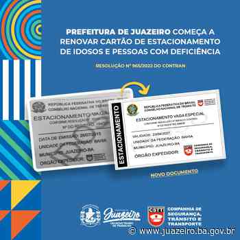 Prefeitura de Juazeiro começa a renovar cartão de estacionamento de idosos e pessoas com deficiência - Prefeitura de Juazeiro (.gov)