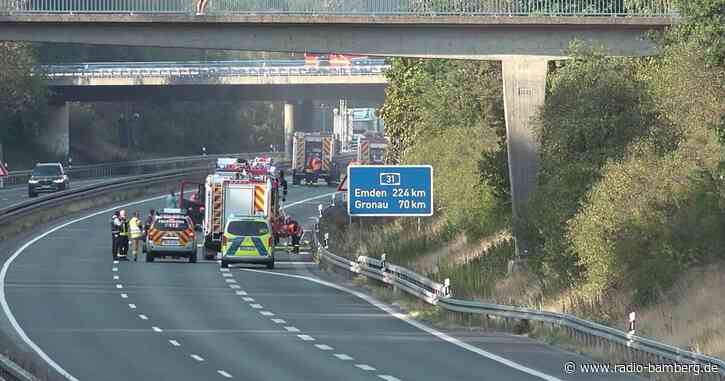 Großbrand an der A31 bei Dorsten