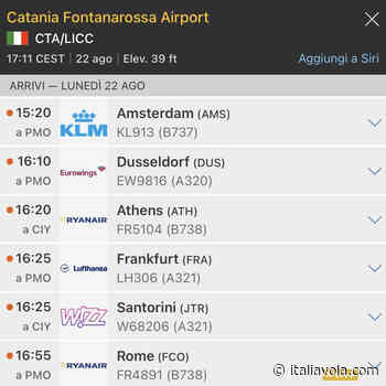 Maltempo a Catania: dirottamenti a Palermo e Comiso – Italiavola & Travel - Italiavola & Travel –