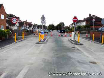 Bollards at Woodmere Avenue width restriction replaced