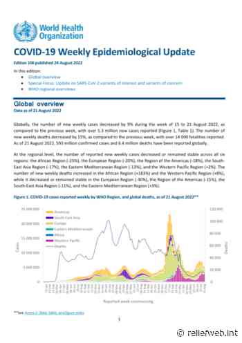 Coronavirus Disease (COVID-19): Weekly Epidemiological Update (24 August 2022) - World - ReliefWeb