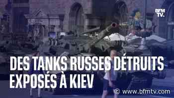 Des chars russes détruits exposés à Kiev en plein jour de l'indépendance en Ukraine - BFMTV