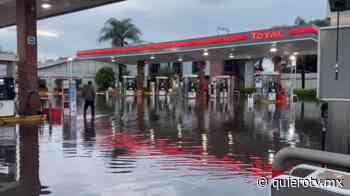 Gasolinera inundada en la carretera a GDL-Tepic en la colonia San Juan de Ocotán - quierotv