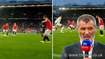 Roy Keane makes sarcastic comment about Bruno Fernandes after Man Utd star is caught showing Jadon Sancho... - The Sun