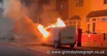 The moment a van fire woke up residents in Cleethorpes street - Grimsby Live