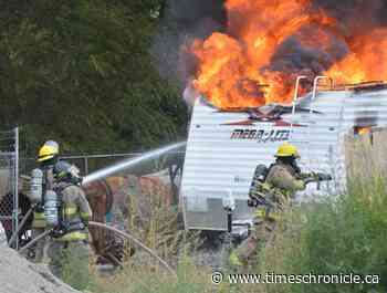 Travel trailer destroyed by fire in Oliver - TimesChronicle.ca - Times Chronicle