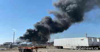 Crews battle industrial fire in west Edmonton