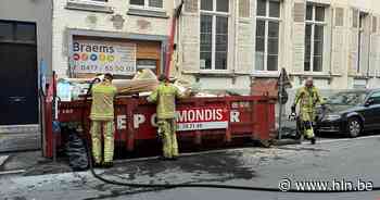 Brandweer rukt uit voor rokende werfcontainer in Sint-Jorisstraat - Het Laatste Nieuws