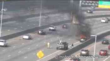Traffic Alert: Several lanes of I-264 in Norfolk closed due to vehicle fire