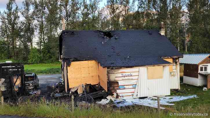 Fire engulfs Fairfield Island home in Chilliwack near the Fraser River