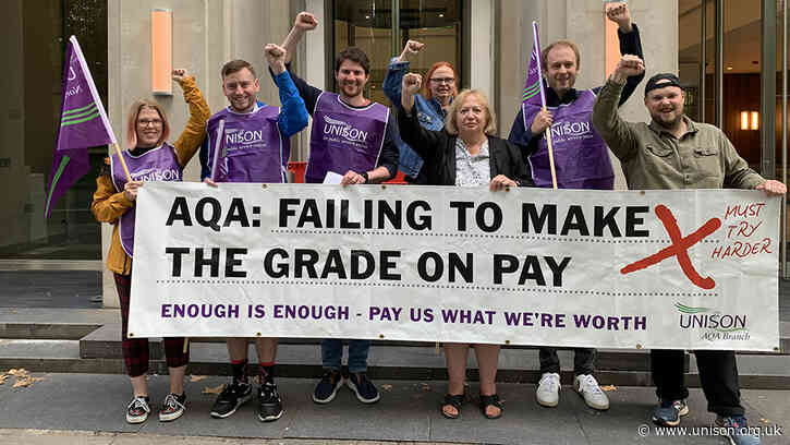 AQA strikers take their fight to company HQ