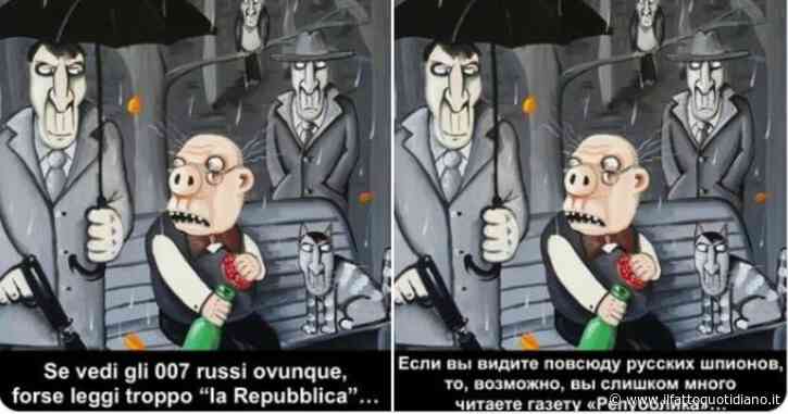 L’ambasciata russa risponde all’inchiesta sulla spia di Mosca nella base Nato di Napoli con un meme: “Vedi 007? Leggi troppo Repubblica”