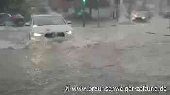 Überflutete Straßen in Vorsfelde